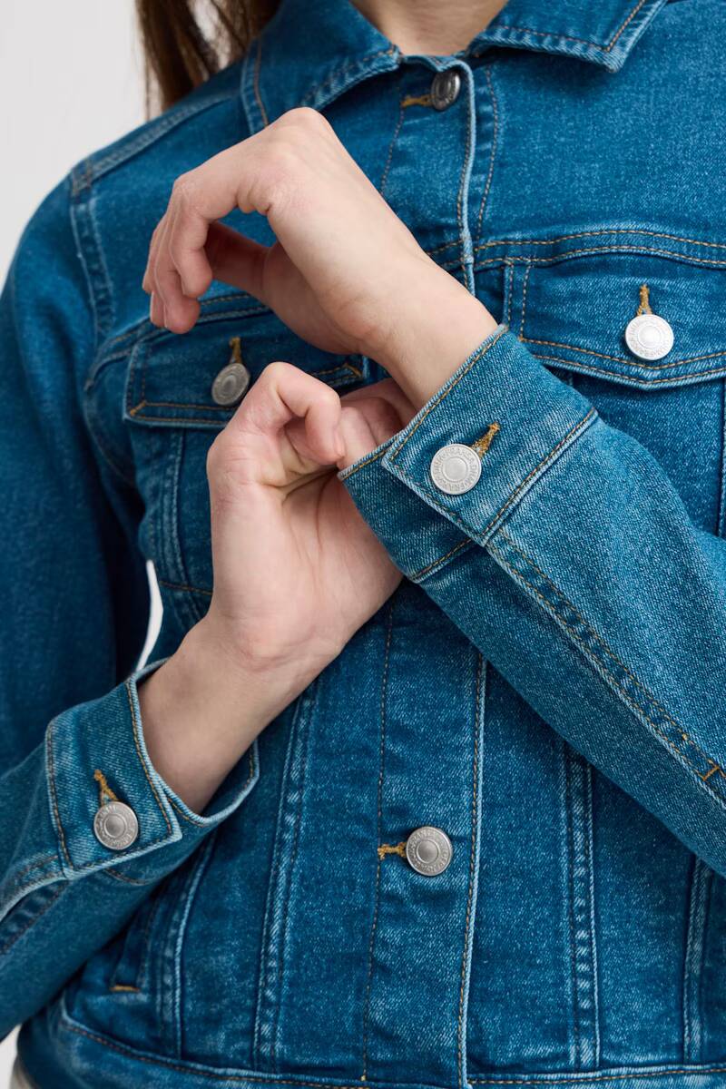 Fransa Denima Denim Jacket Mid Blue Denim