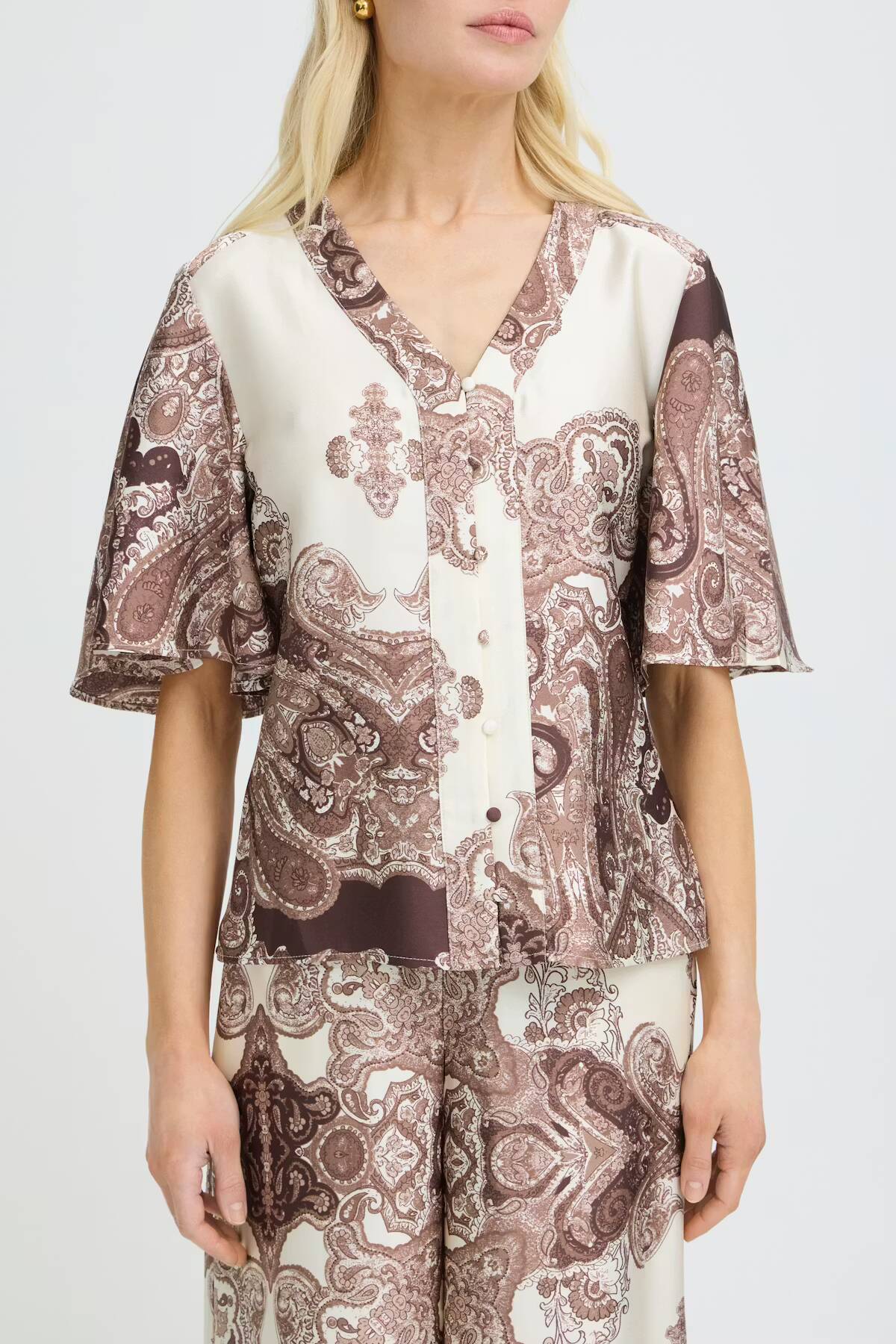 b.young Jannike Shirt French Roast Paisley