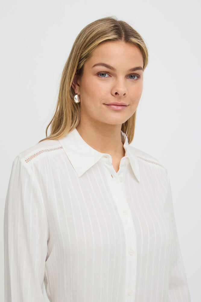 Fransa Paulana Blouse Blanc de Blanc