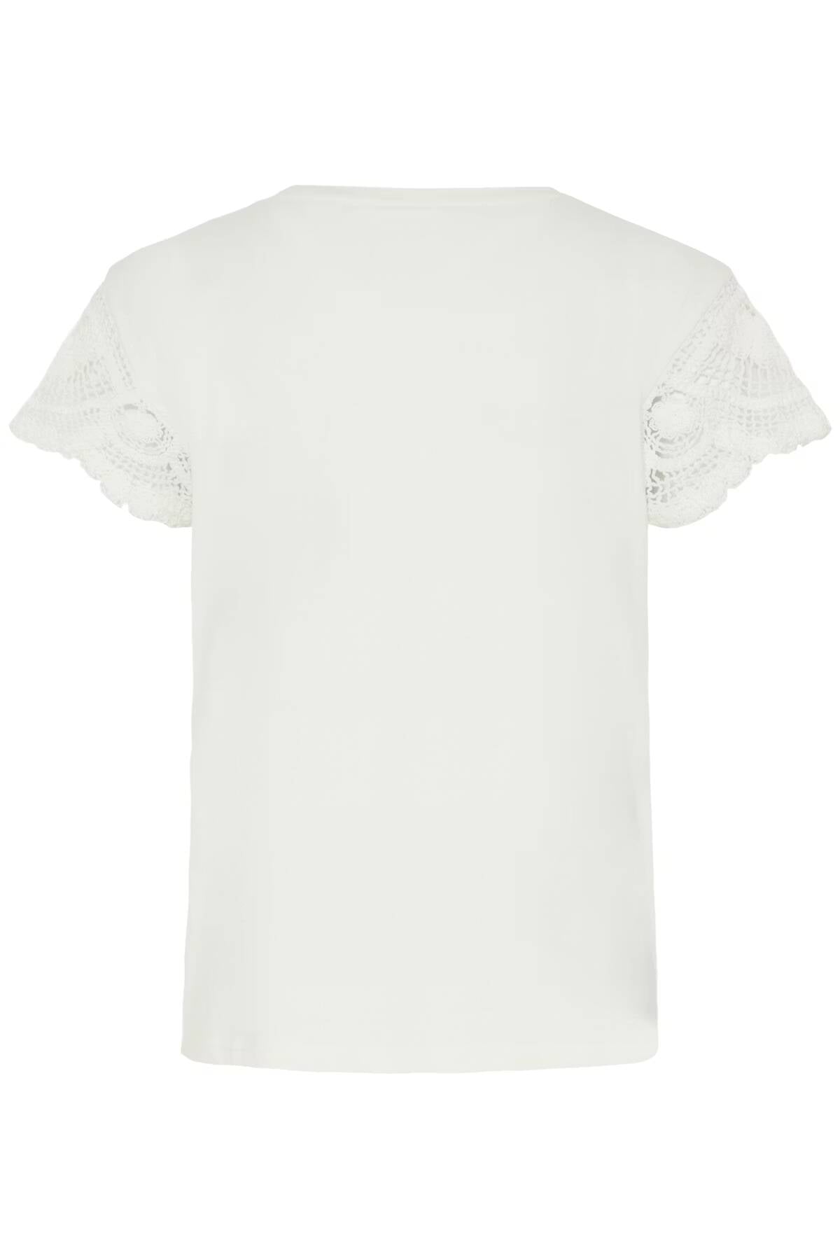 b.young Taimi Crochet Tshirt Optical White