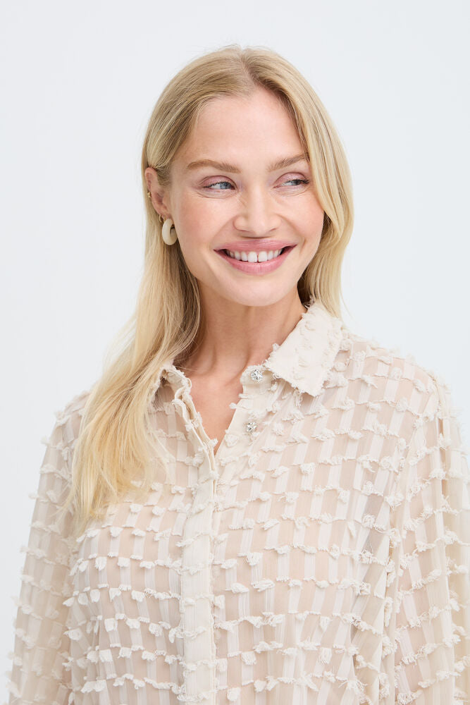 b.young Feather Shirt Oatmeal