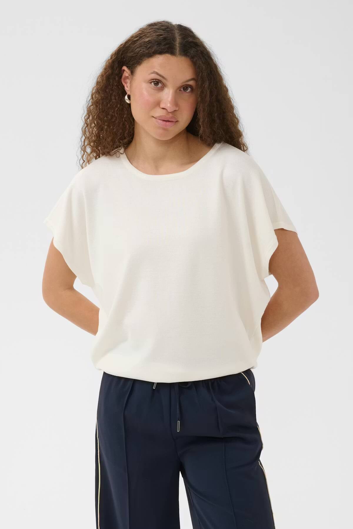 Saint Tropez Mila Round-Neck Short Sleeve Pullover Ice