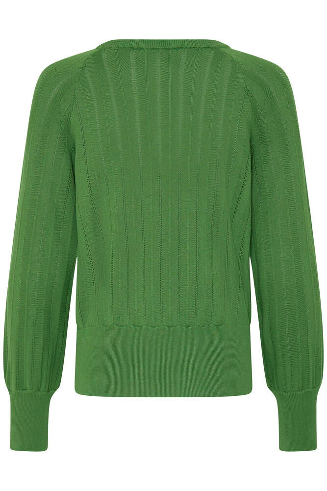b.young Mmorla Pointelle Jumper Artichoke Green