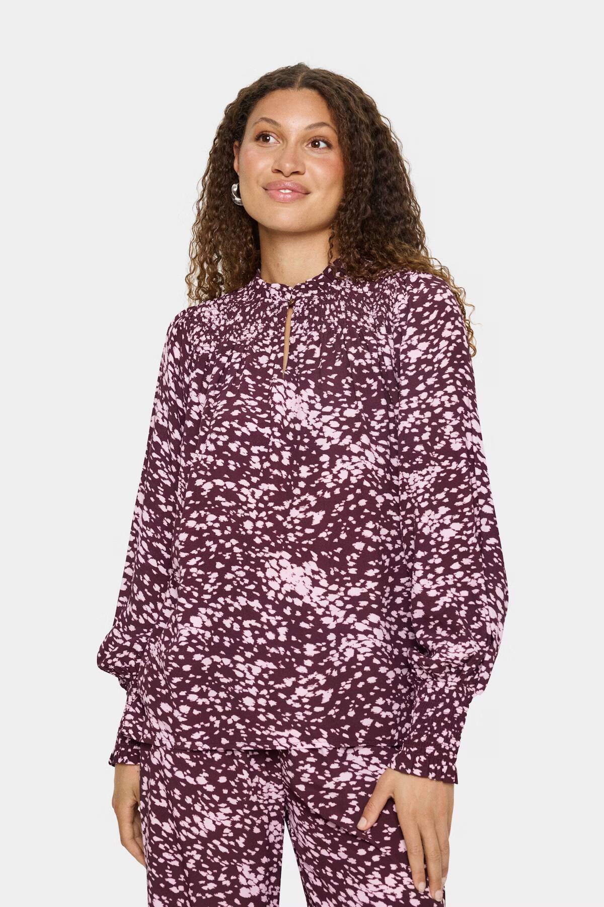 Saint Tropez Malika Blouse Fudge Spotty Animal