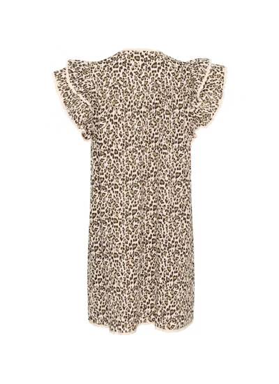 Saint Tropez Kirby Dress Creme Leopard Strokes