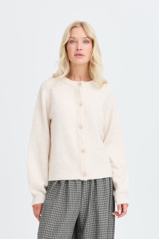 b.young Omea Deco Cardigan Birch Melange