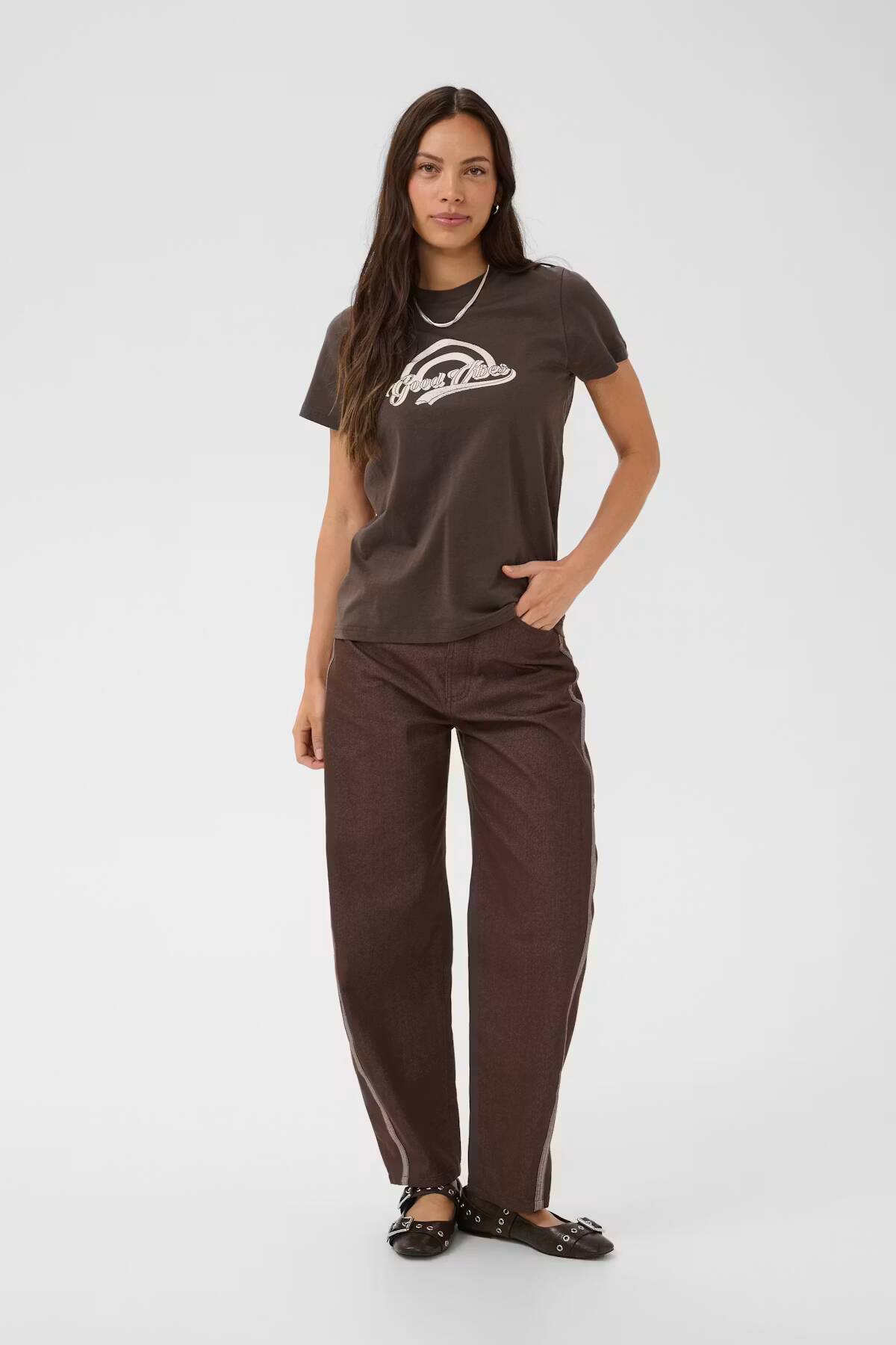 Saint Tropez Suvi T-Shirt Chocolate Brown