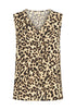 Fransa Ease Blouse Brown Leopard Art