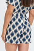 b.young Joella Shorts Ogee Ikat Med Blue