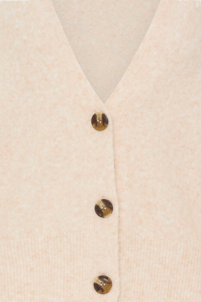 b.young Omea Frill Cardigan Birch Melange