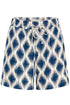 b.young Joella Shorts Ogee Ikat Med Blue