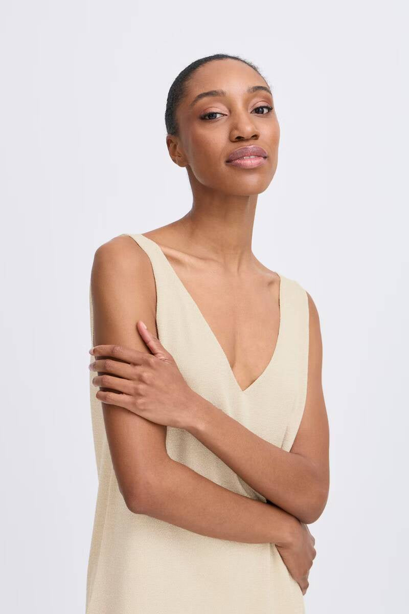 b.young Mobbe Sleeveless Blouse Frosted Almond
