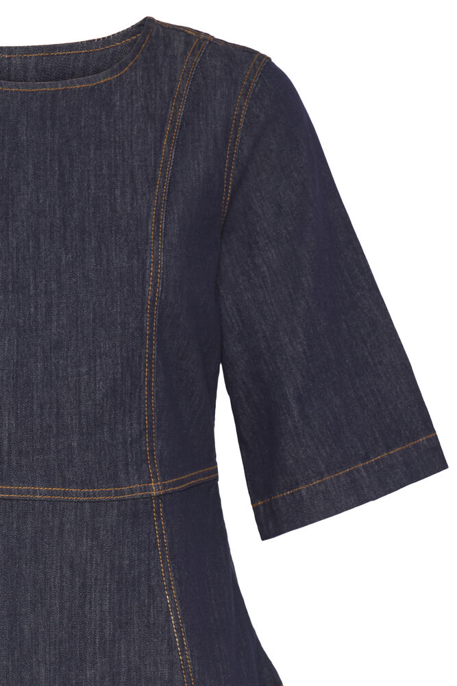 b.young Kanea Peplum Blouse Dark Blue Denim