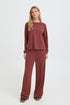 Fransa Aurora Sweatshirt Rum W/White Contrast