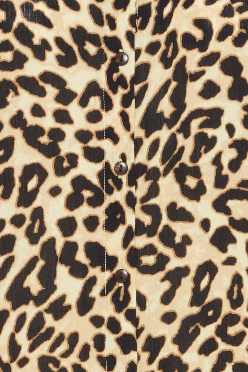 Fransa Ease Blouse Brown Leopard Art