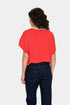 Saint Tropez Mila R-Neck SS Pullover Flame Scarlet