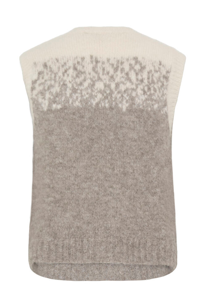 Fransa Tye Vest Driftwood Mix