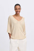 b.young Mobbe V-Neck Jumper Frosted Almond