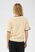 Saint Tropez Mila Contrast Stripe SS Pullover Birch Nightsky Contrast Stripe