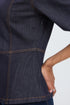 b.young Kanea Peplum Blouse Dark Blue Denim