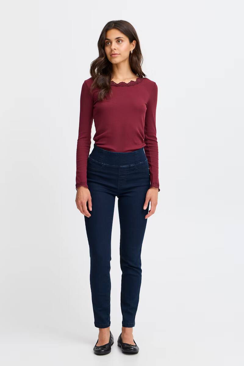 Fransa Luxe Thea Denim Leggings Dark Blue Denim