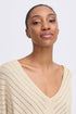b.young Mobbe V-Neck Jumper Frosted Almond