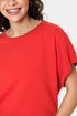 Saint Tropez Mila R-Neck SS Pullover Flame Scarlet