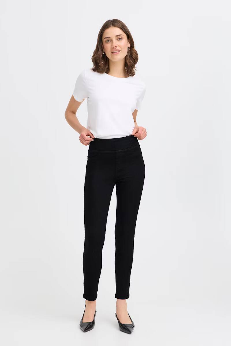 Fransa Luxe Thea Denim Leggings Black