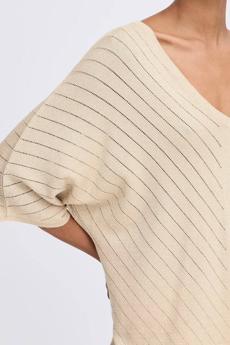 b.young Mobbe V-Neck Jumper Frosted Almond