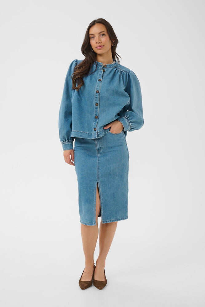 Saint Tropez Tera Shirt Medium Blue Denim