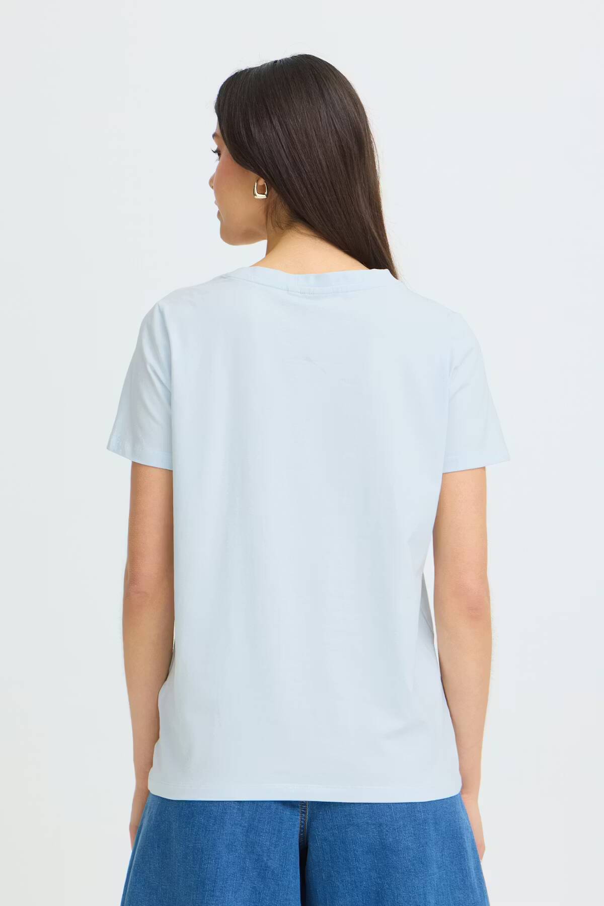 Fransa Zashoulder V-Neck T-Shirt Country Air