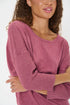 Saint Tropez Mila R-Neck Jumper Red Violet Melange