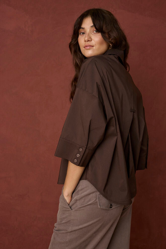 Fransa Cleo Shirt Hot Fudge