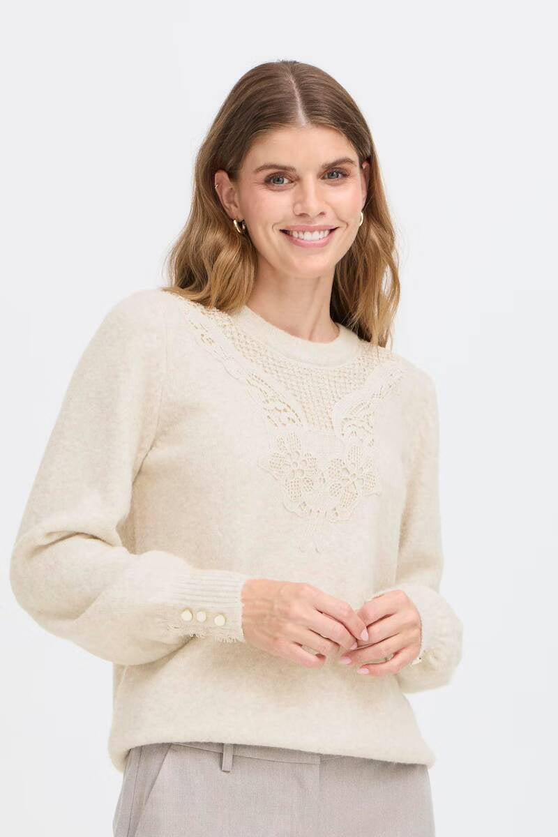Fansa Ellen Jumper Oatmeal Melange