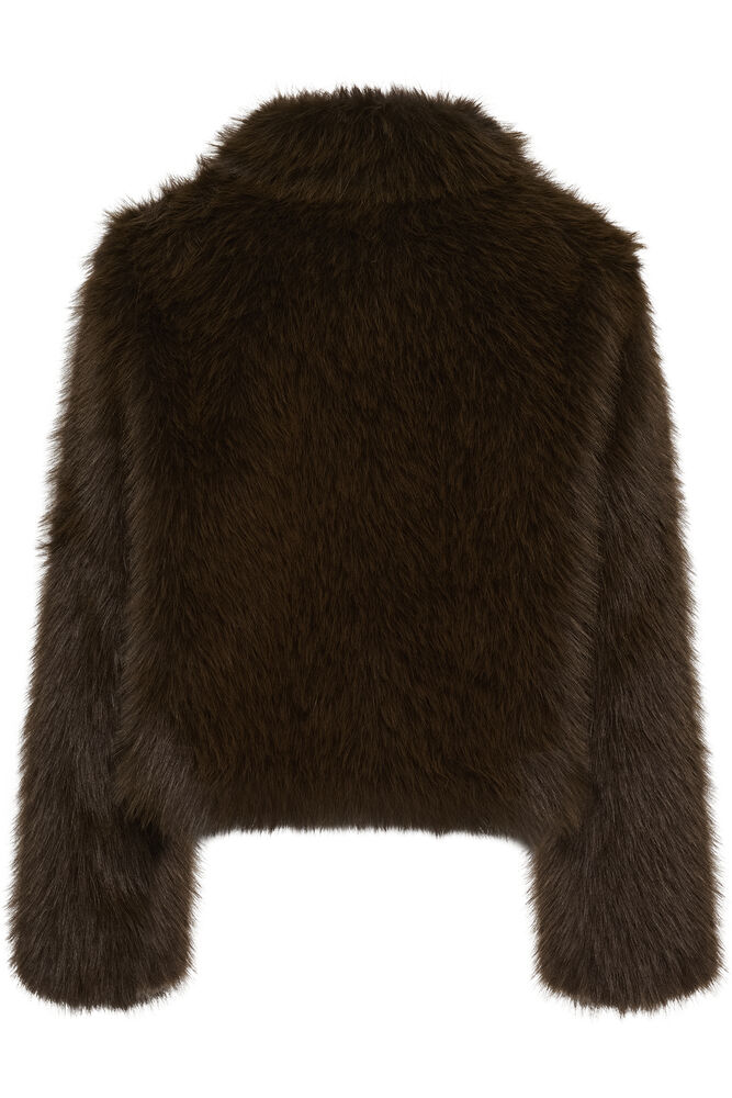 Saint Tropez Zaseline Faux Fur Jacket Chocolate Brown
