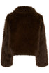 Saint Tropez Zaseline Faux Fur Jacket Chocolate Brown