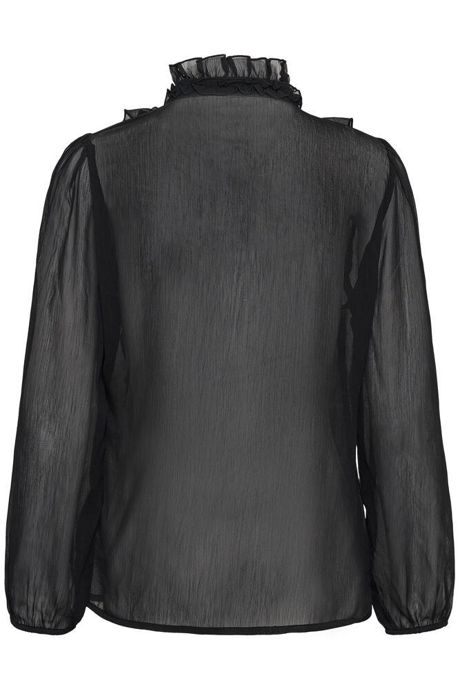 Saint Tropez Lilja Crinkle LS Shirt Black