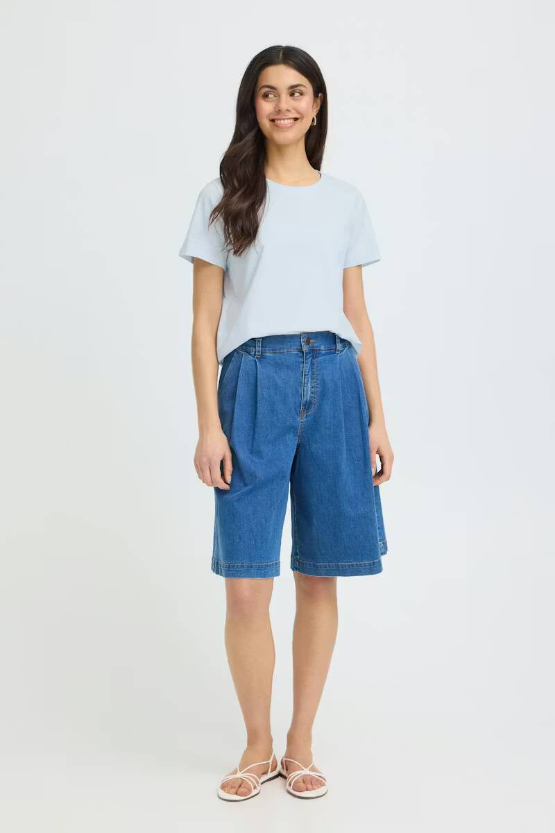 Fransa Zashoulder V-Neck T-Shirt Country Air