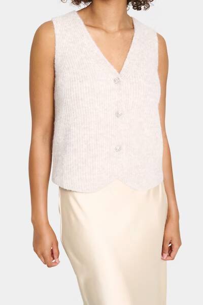 Saint Tropez Xenya Vest Crystal Gray Melange