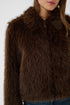Saint Tropez Zaseline Faux Fur Jacket Chocolate Brown
