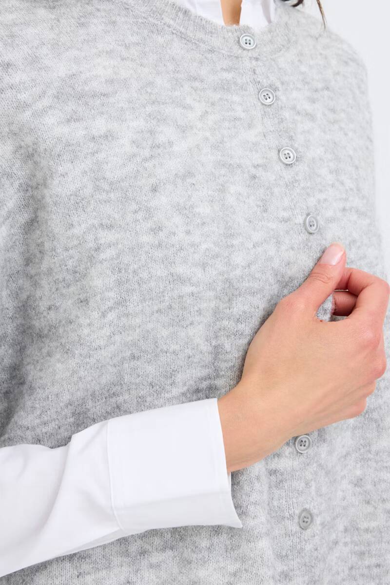 Fansa Sanny Cardigan Light Grey Melange