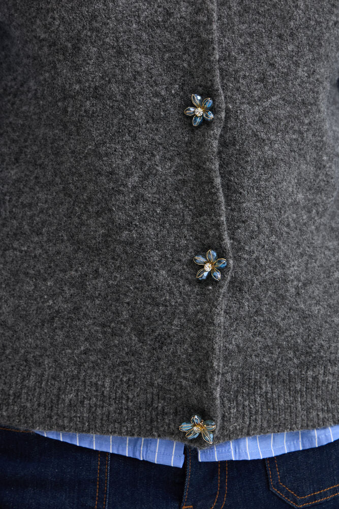 b.young Omea Vest Dark Grey Melange