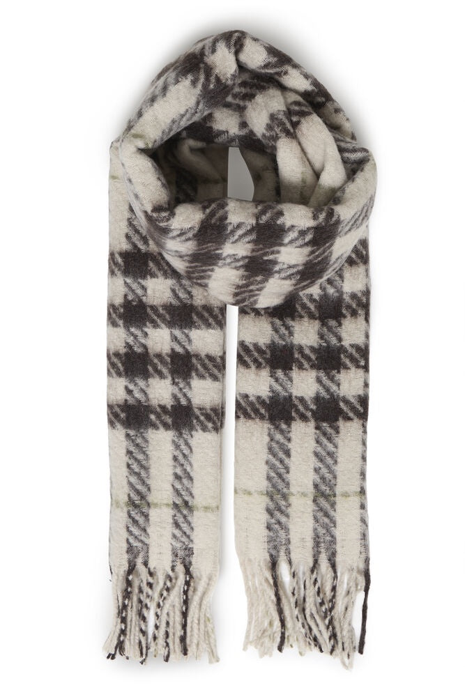 b.young Wynter Scarf Birch/Java Check Scarf