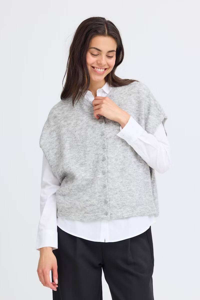 Fansa Sanny Cardigan Light Grey Melange