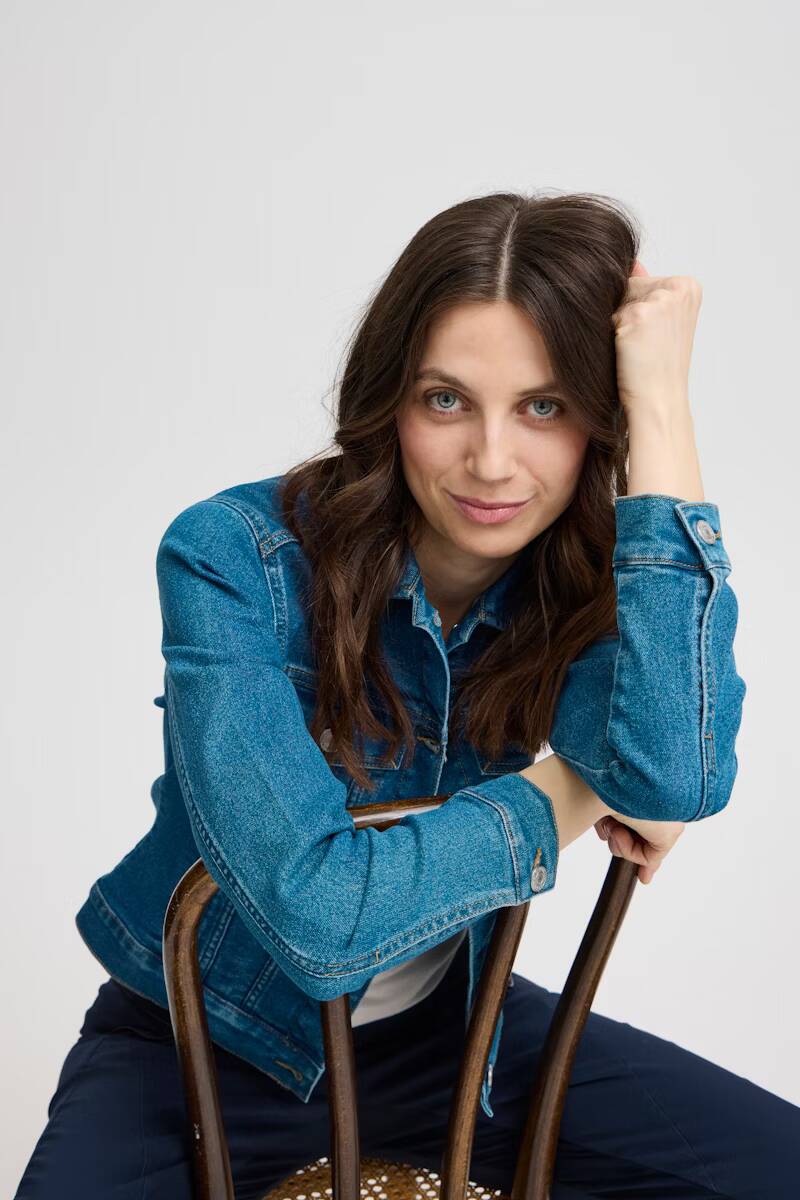 Fransa Denima Denim Jacket Mid Blue Denim