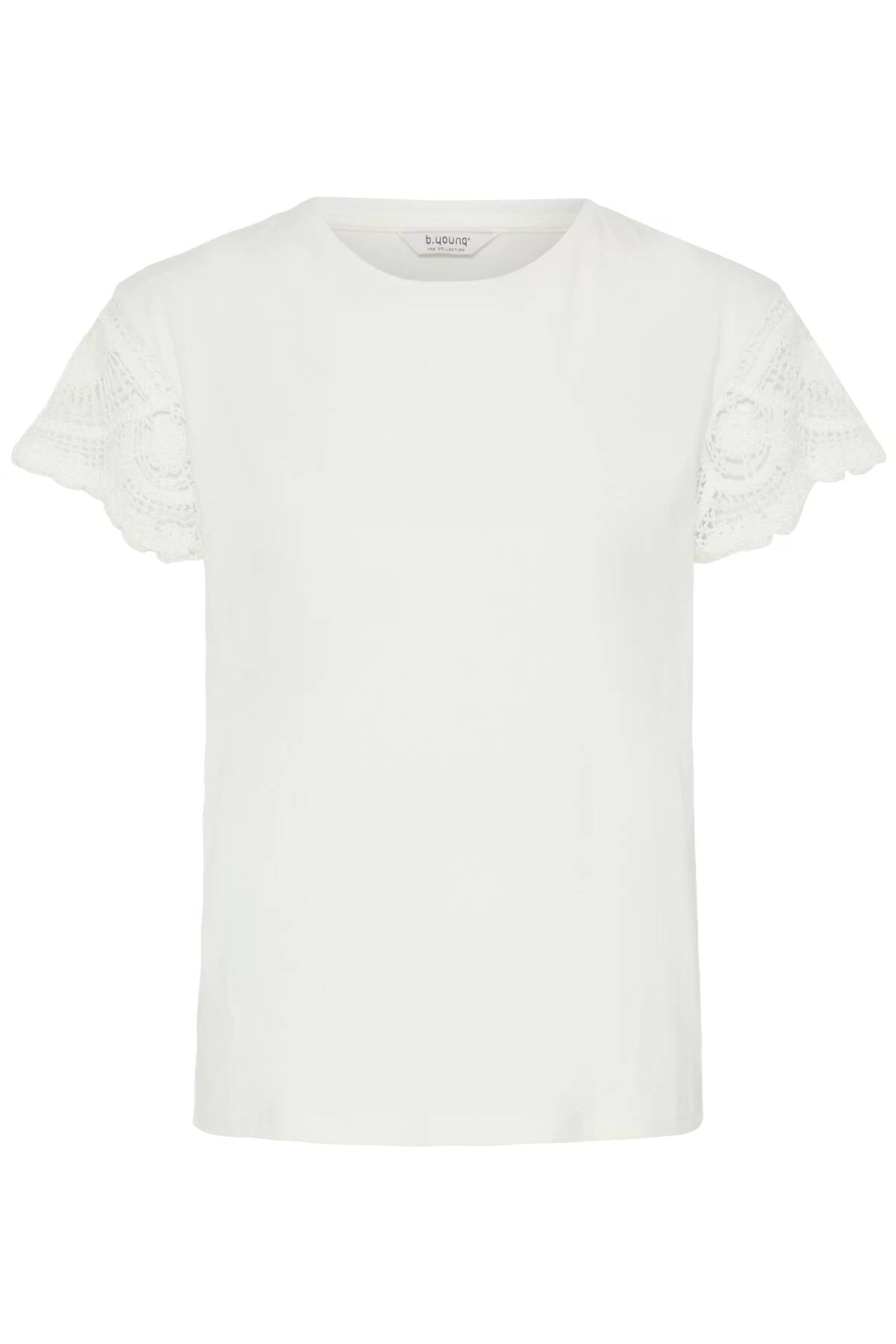 b.young Taimi Crochet Tshirt Optical White