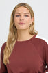Fransa Aurora Sweatshirt Rum W/White Contrast