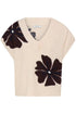 b.young Omea V-Neck Slipover Fig Mel Flower