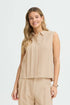 Fransa Adah Sleeveless Blouse Savannah Tan
