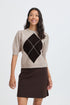 b.young Osmilla Short Sleeve Jumper Humus Melange Argyle